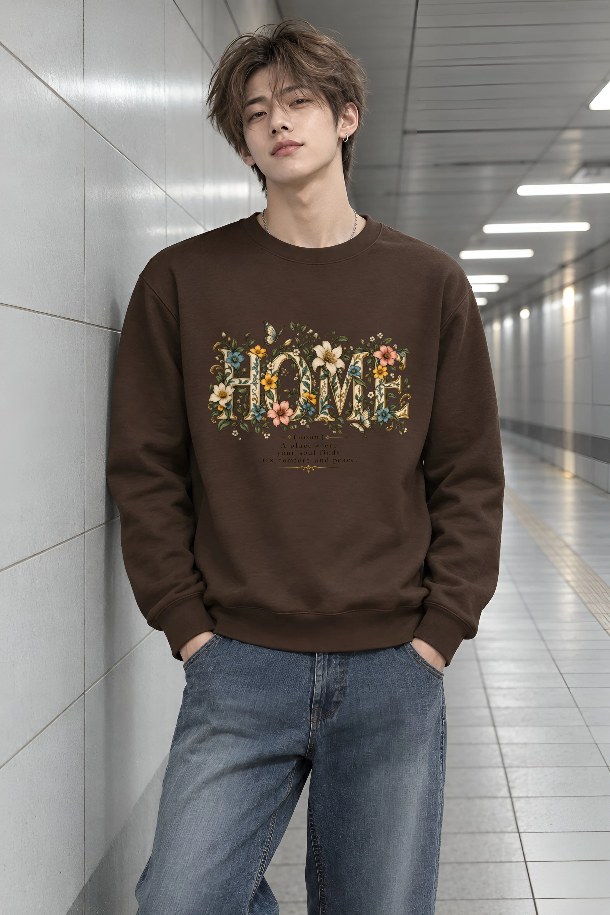 "Home In Bloom" Heavy Blend Unisex Crewneck Sweatshirt