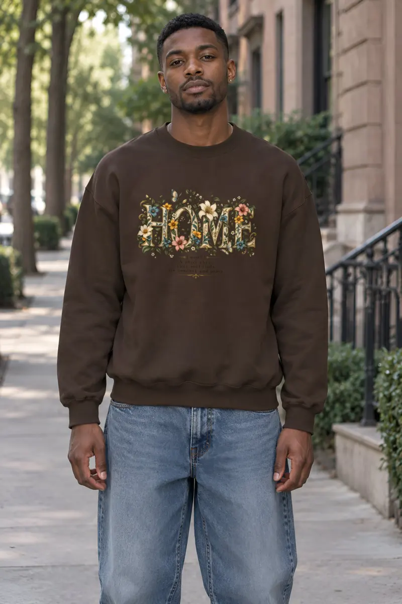 "Home In Bloom" Heavy Blend Unisex Crewneck Sweatshirt