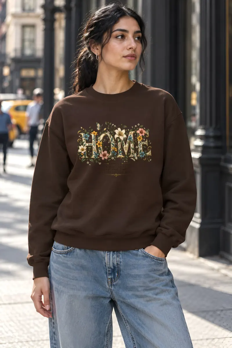"Home In Bloom" Heavy Blend Unisex Crewneck Sweatshirt