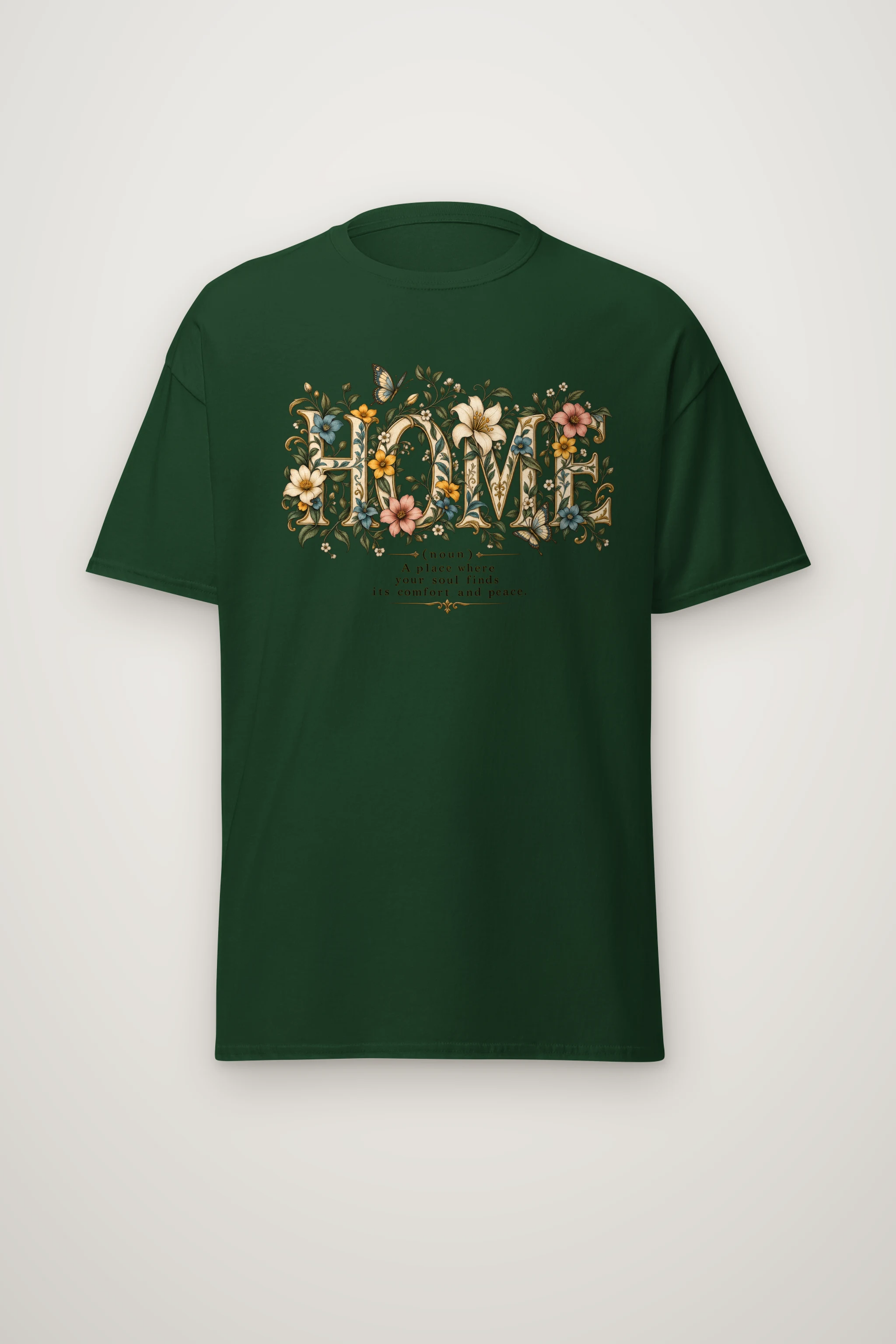 "Home In Bloom" Heavyweight Unisex Crewneck T-shirt