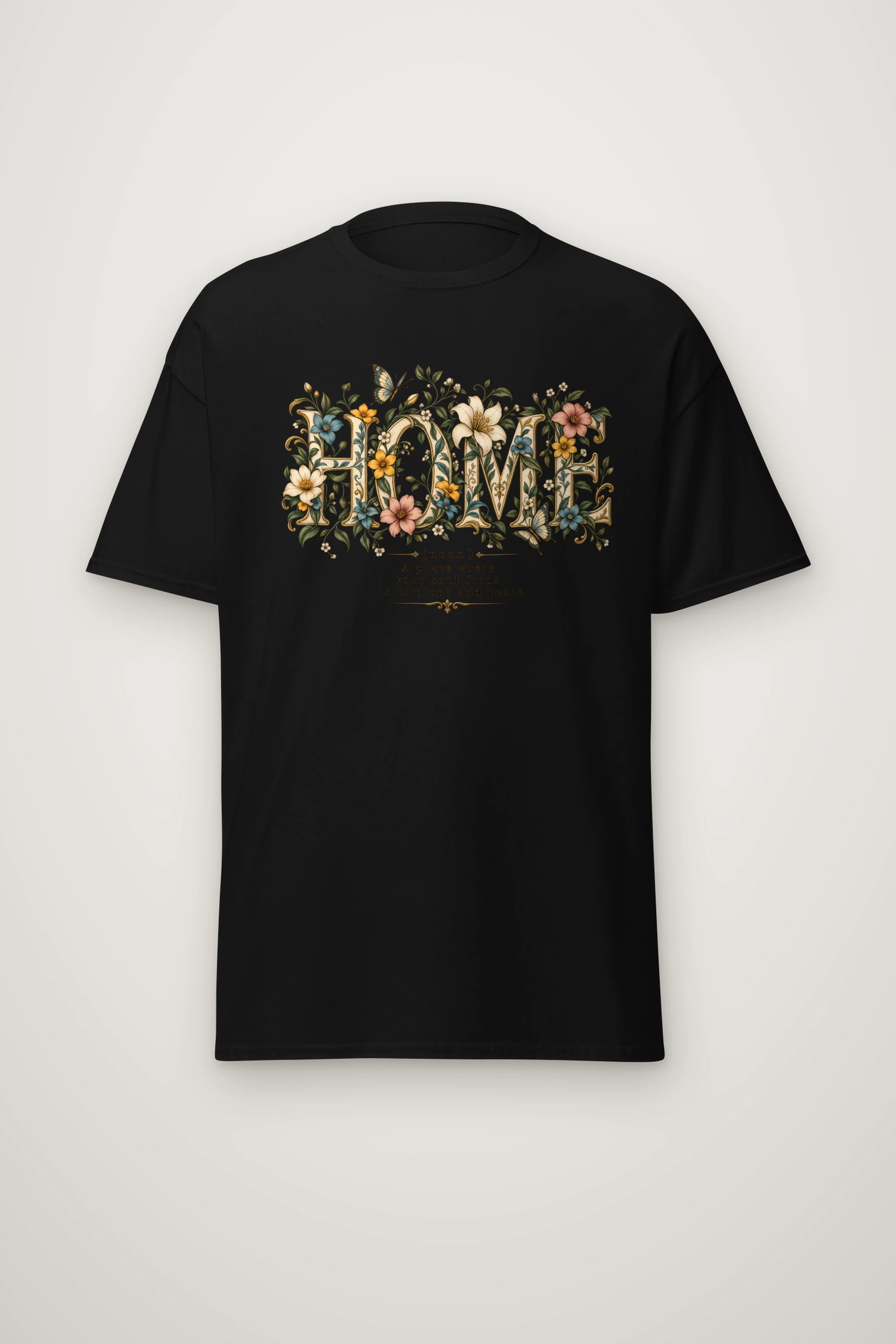 "Home In Bloom" Heavyweight Unisex Crewneck T-shirt