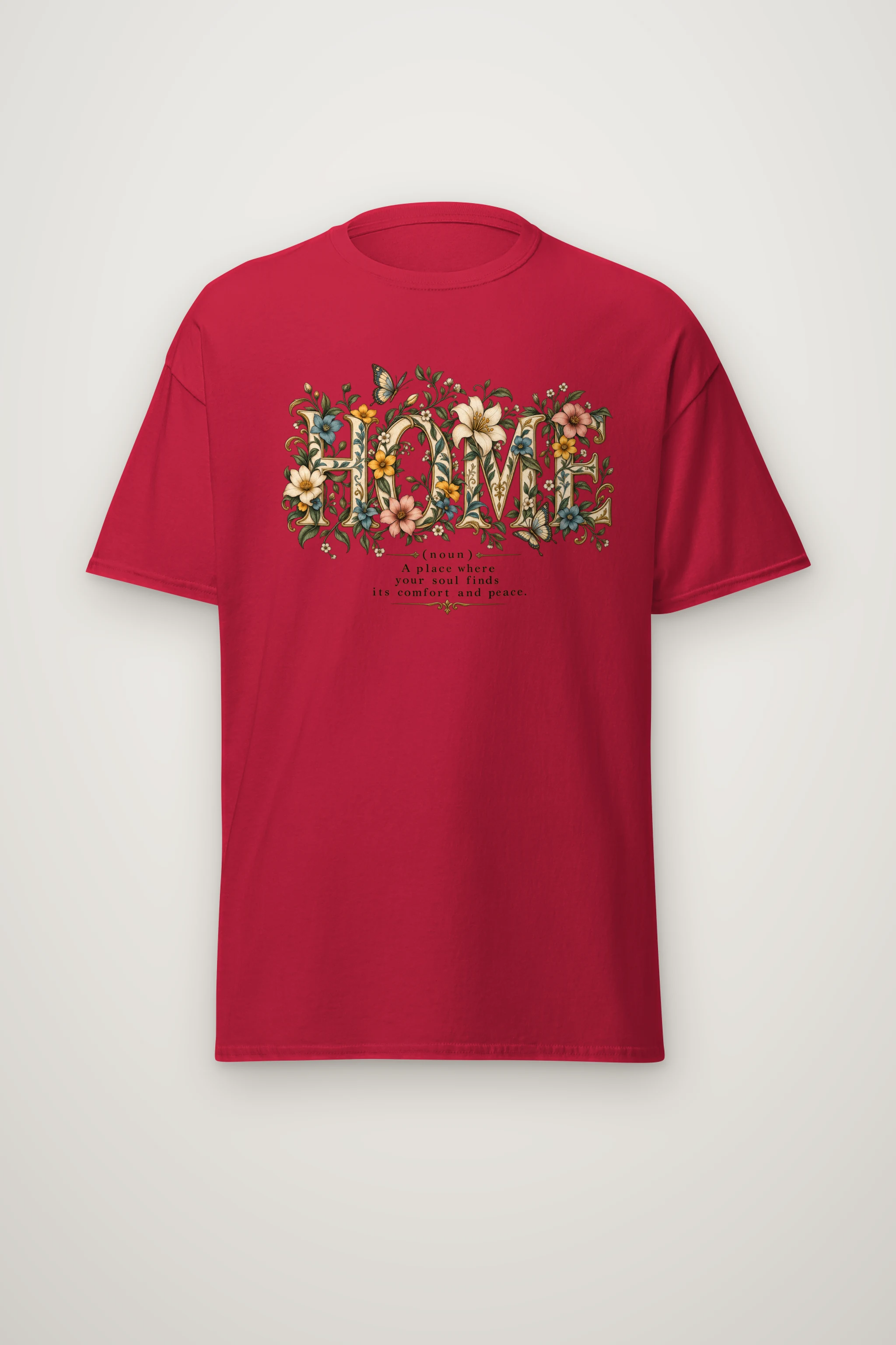"Home In Bloom" Heavyweight Unisex Crewneck T-shirt