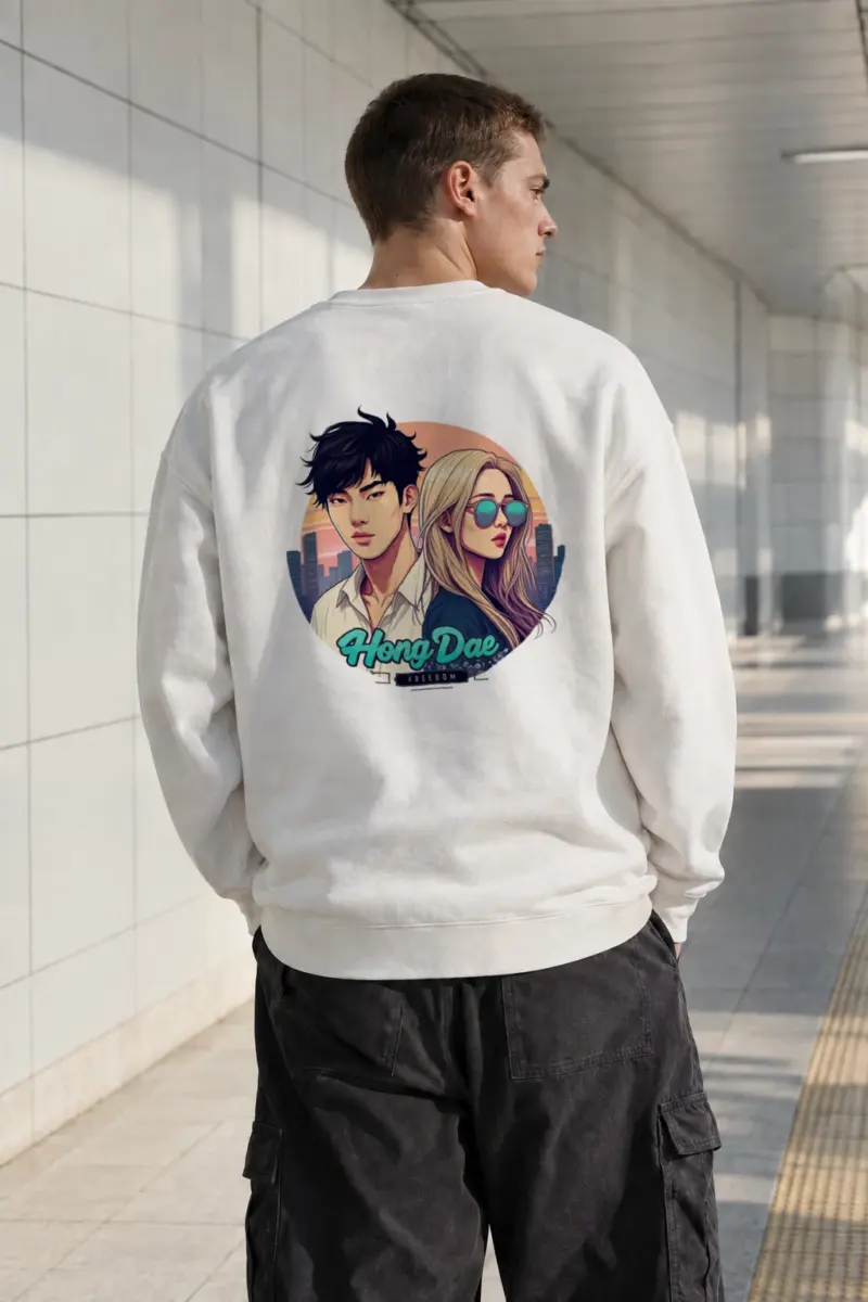 “Hong Dae Freedom” Heavy Blend Unisex Crewneck Sweatshirt | Gildan 18000