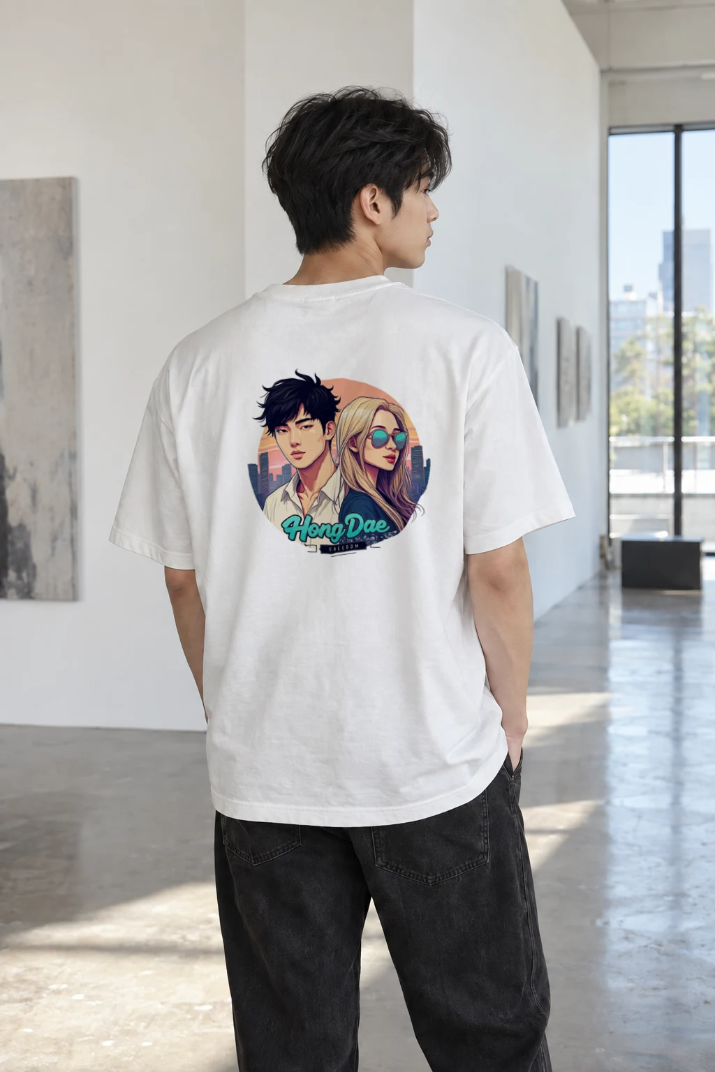 "Hongdae Freedom" Heavyweight Unisex Crewneck T-shirt | Gildan 5000