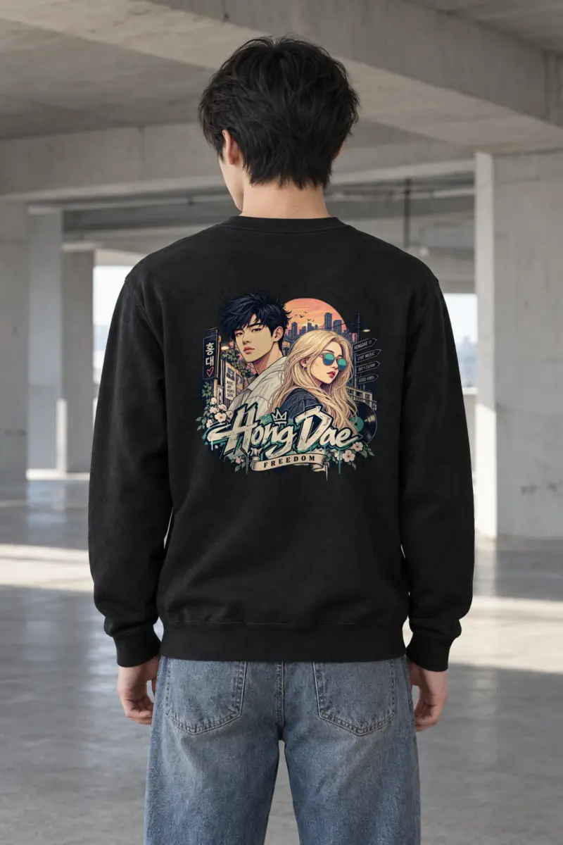 "Hongdae Live Music" Heavy Blend Unisex Crewneck Sweatshirt