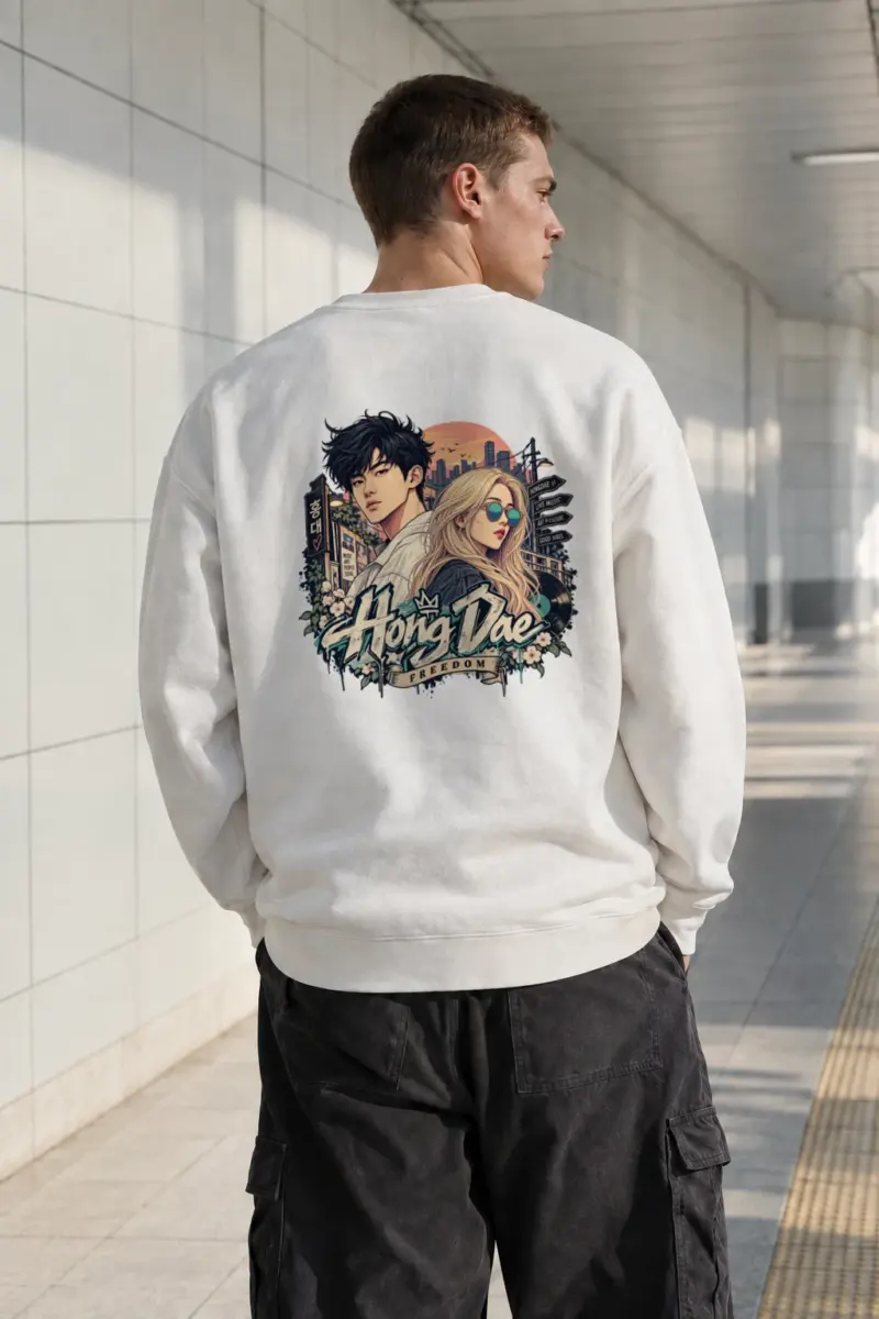 "Hongdae Live Music" Heavy Blend Unisex Crewneck Sweatshirt | Gildan 18000