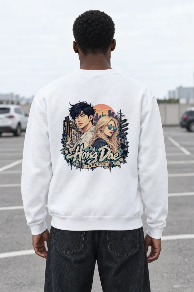 "Hongdae Live Music" Heavy Blend Unisex Crewneck Sweatshirt | Gildan 18000