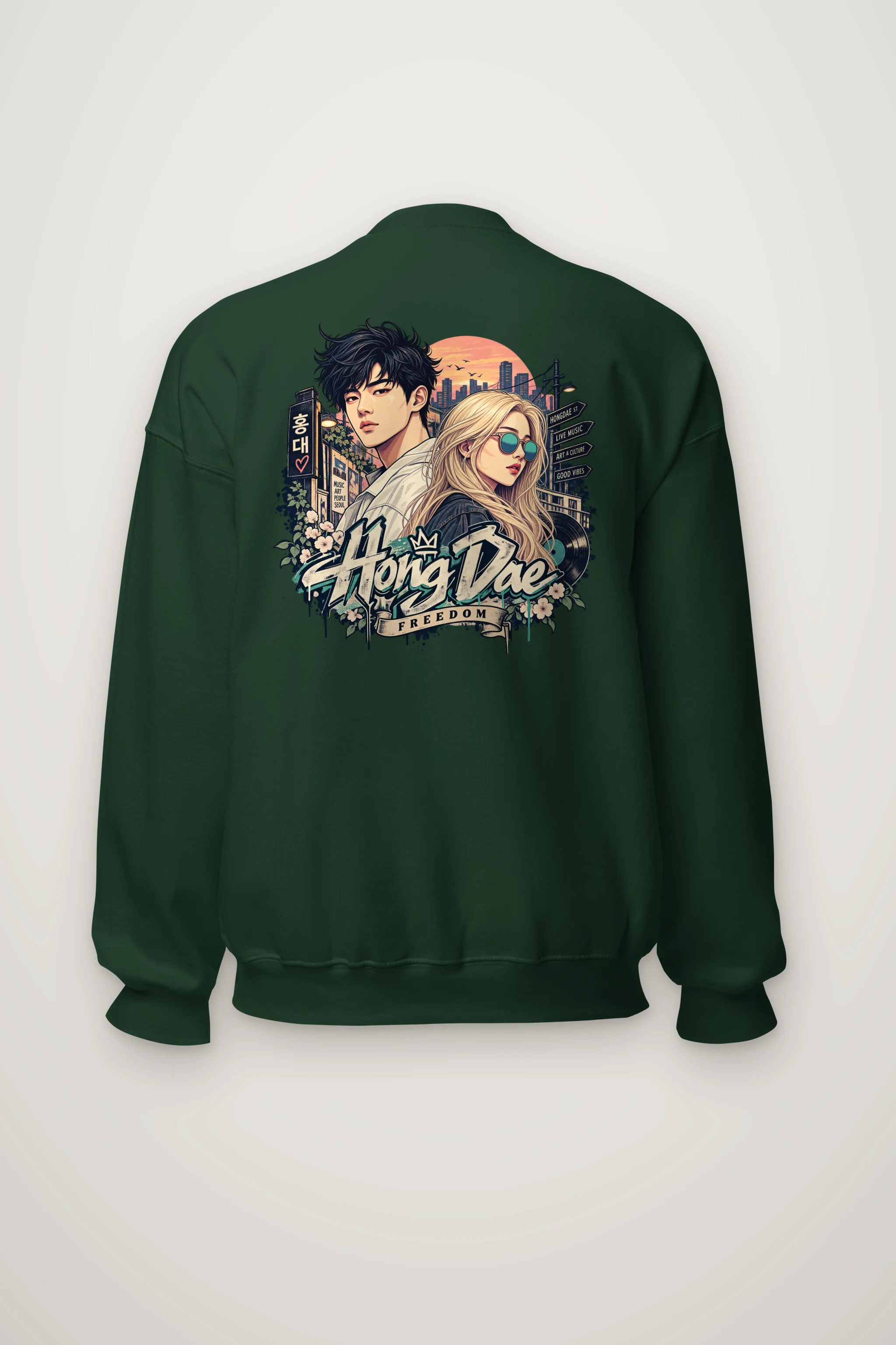 "Hongdae Live Music" Heavy Blend Unisex Crewneck Sweatshirt