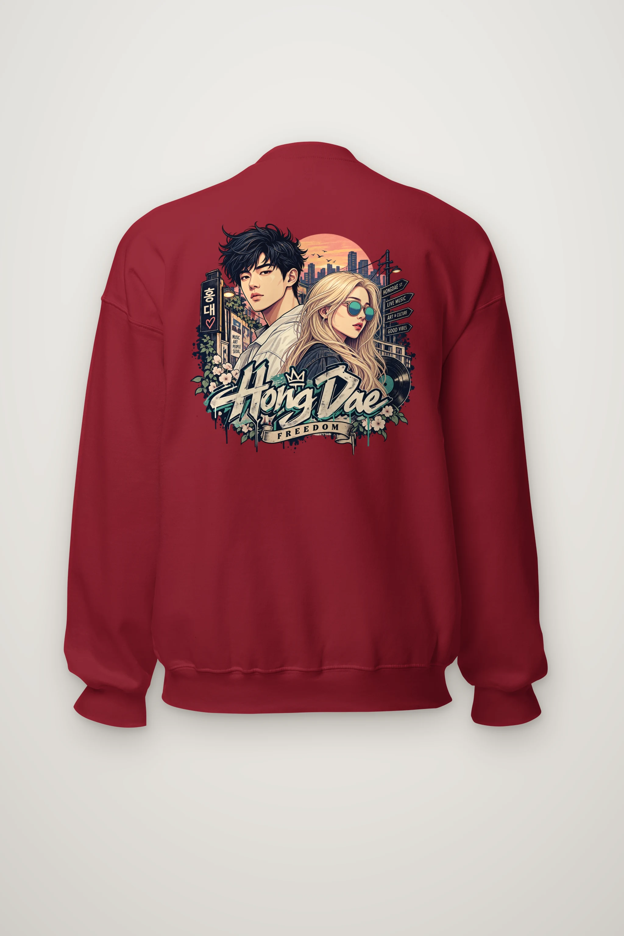 "Hongdae Live Music" Heavy Blend Unisex Crewneck Sweatshirt