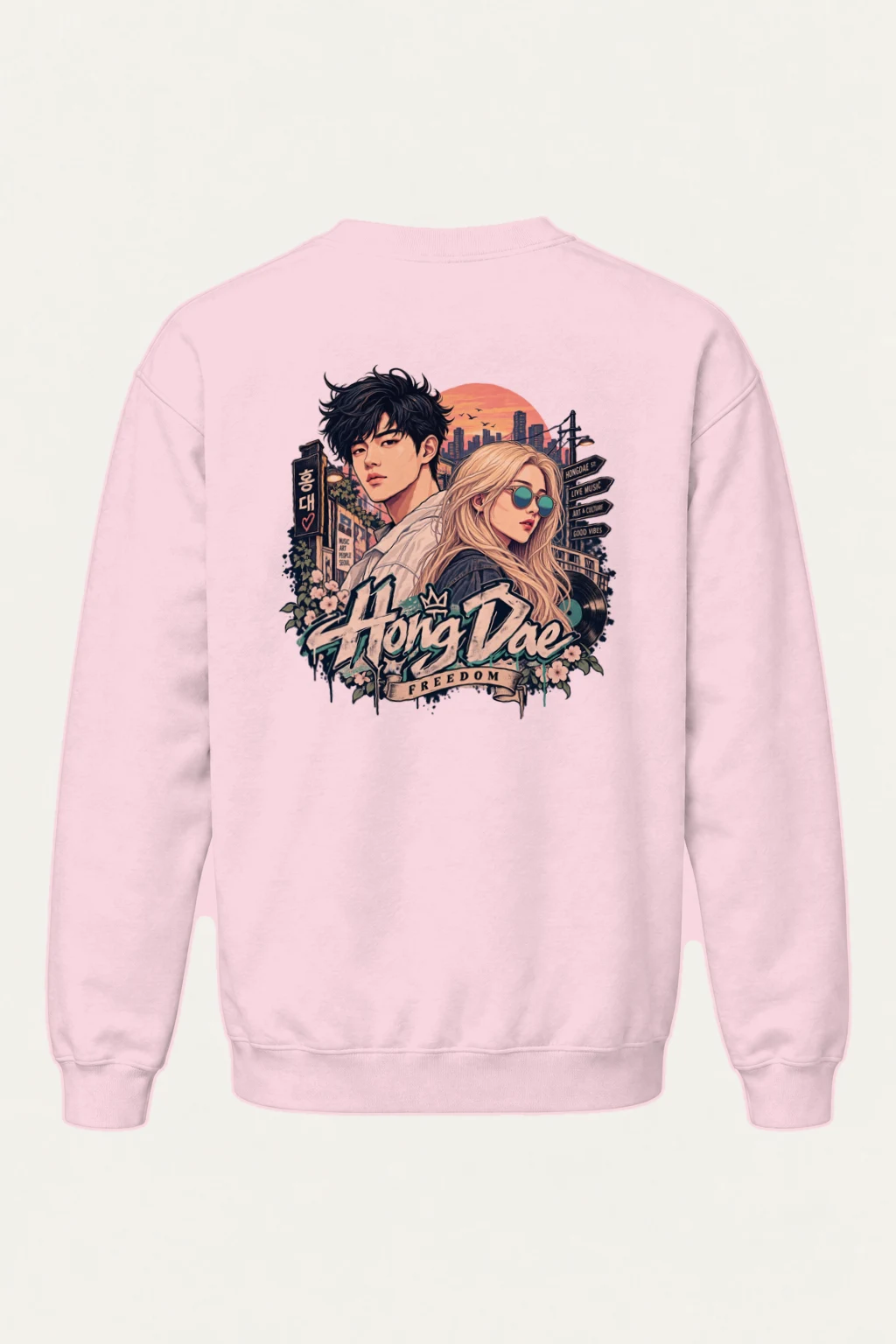 "Hongdae Live Music" Heavy Blend Unisex Crewneck Sweatshirt | Gildan 18000