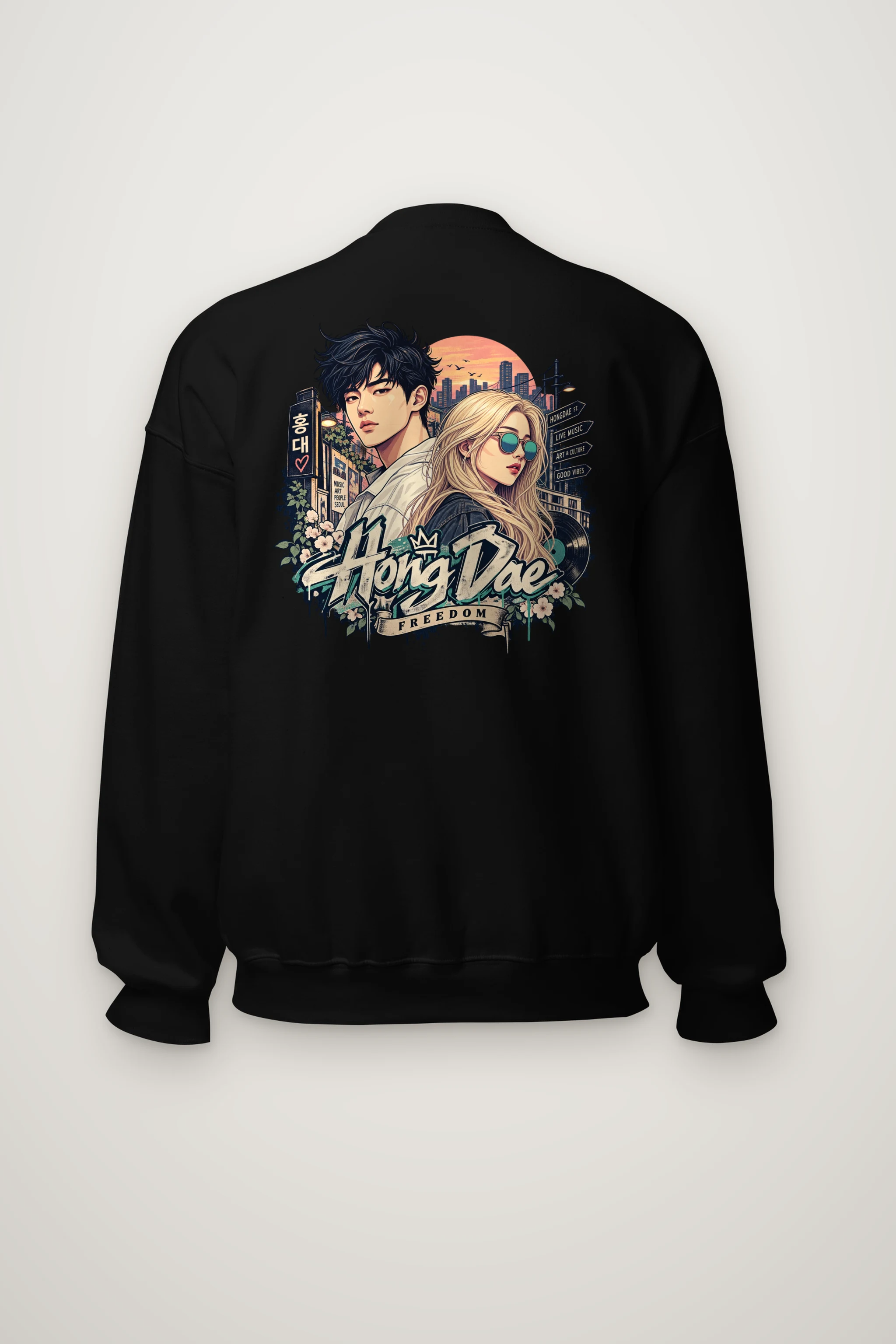 "Hongdae Live Music" Heavy Blend Unisex Crewneck Sweatshirt