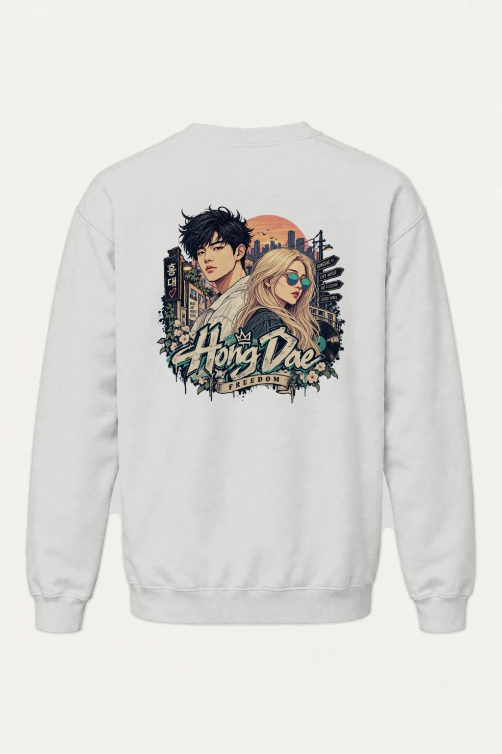 "Hongdae Live Music" Heavy Blend Unisex Crewneck Sweatshirt | Gildan 18000
