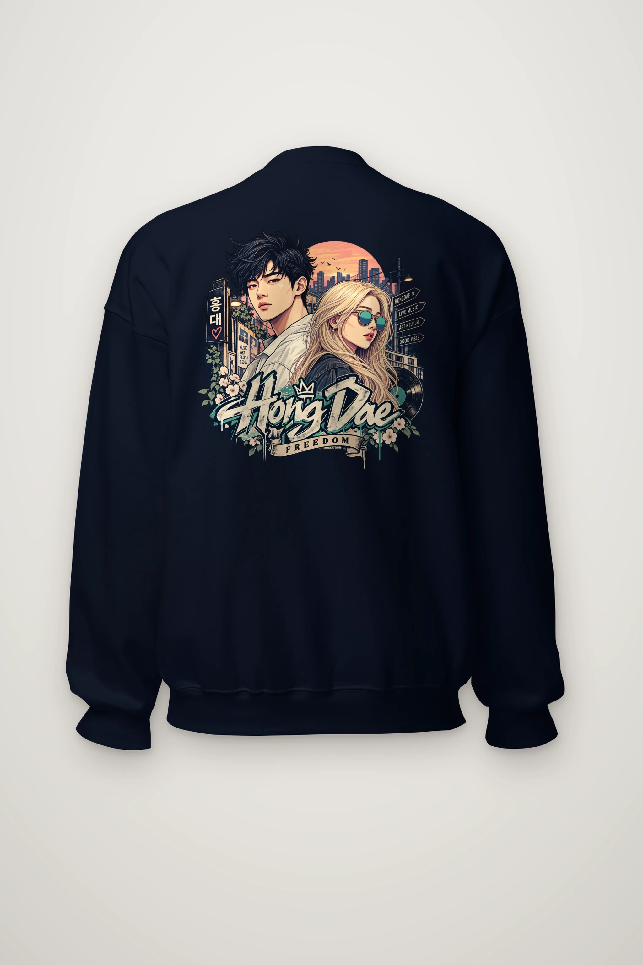 "Hongdae Live Music" Heavy Blend Unisex Crewneck Sweatshirt