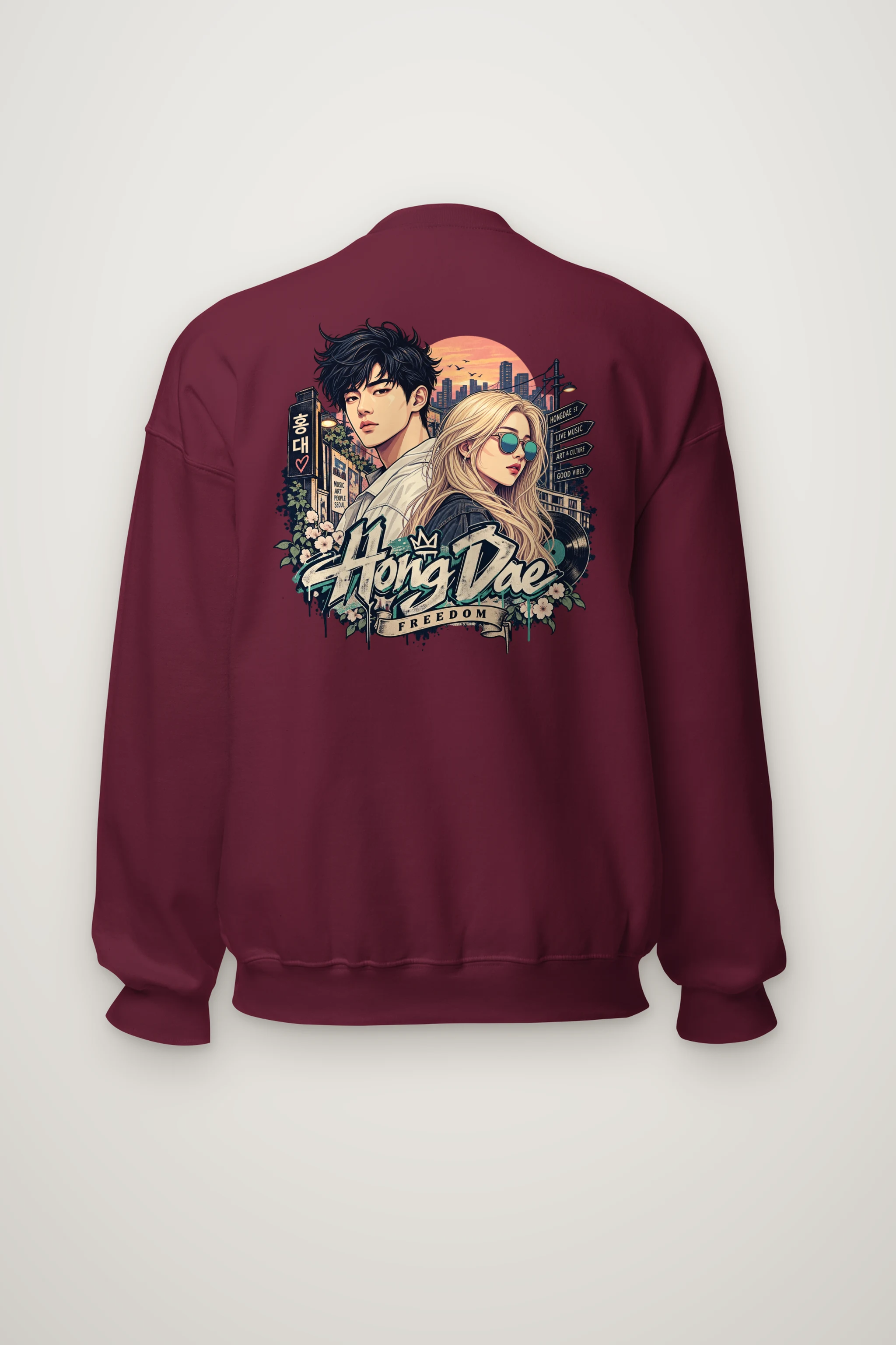 "Hongdae Live Music" Heavy Blend Unisex Crewneck Sweatshirt