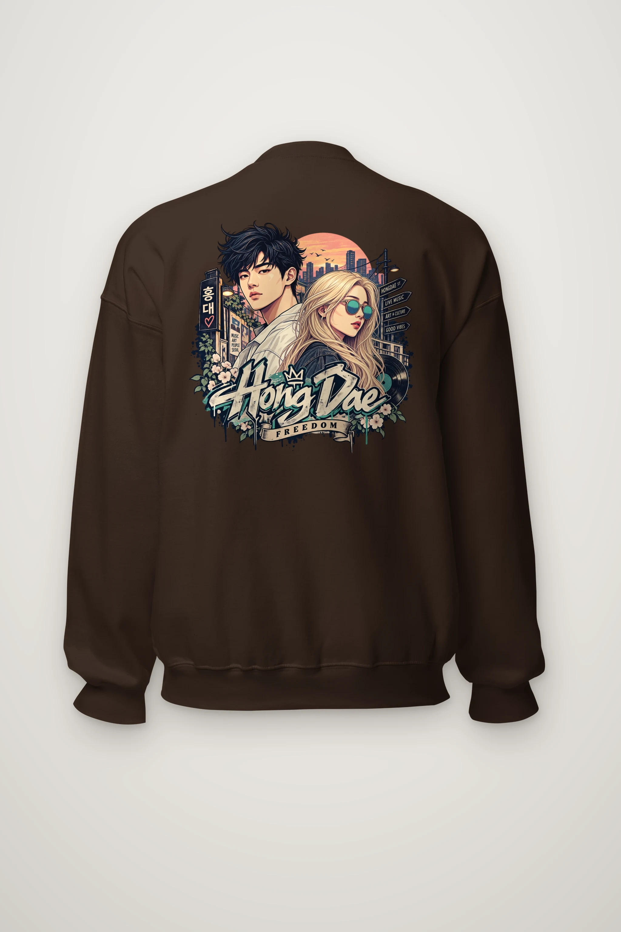 "Hongdae Live Music" Heavy Blend Unisex Crewneck Sweatshirt
