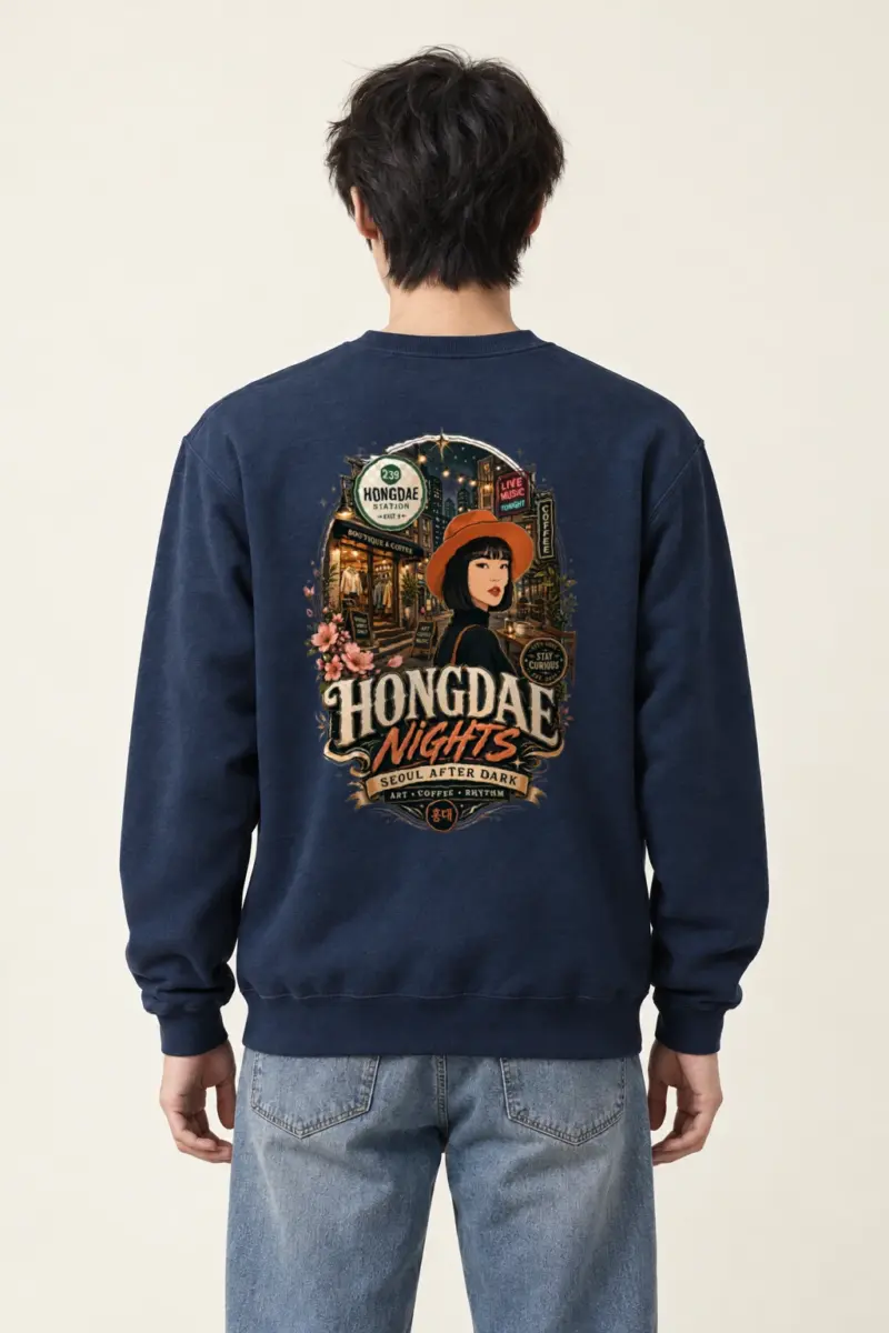 "Hongdae Nights" Heavy Blend Unisex Crewneck Sweatshirt