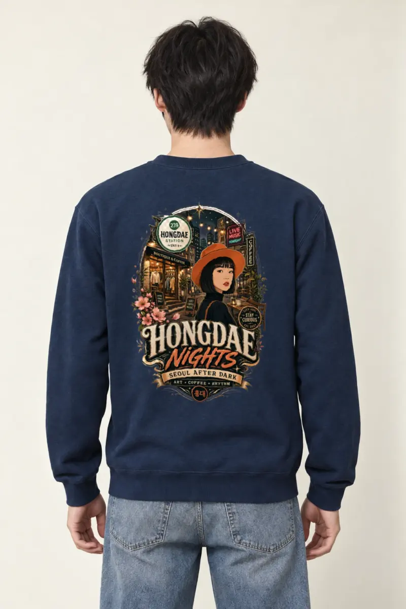 "Hongdae Nights" Heavy Blend Unisex Crewneck Sweatshirt