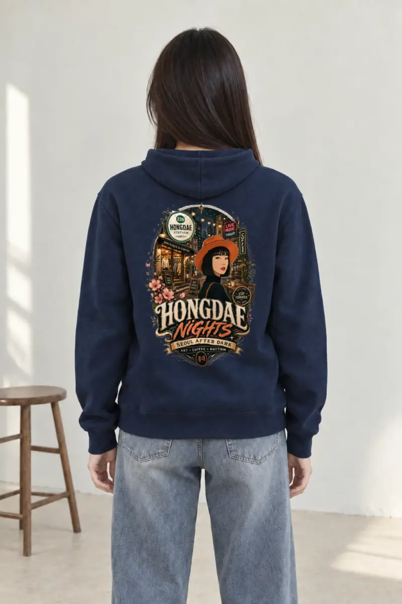 "Hongdae Nights" Heavy Blend Unisex Pullover Hoodie