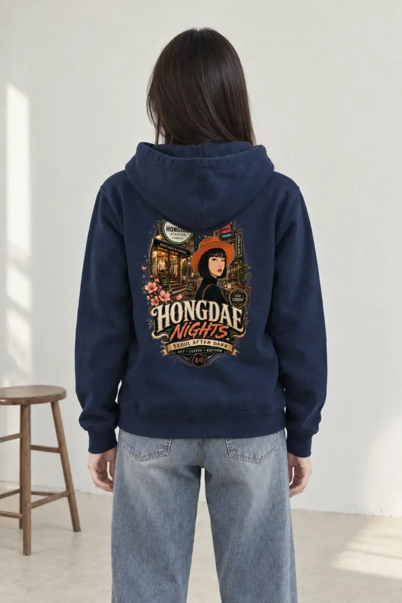 "Hongdae Nights" Heavy Blend Unisex Pullover Hoodie