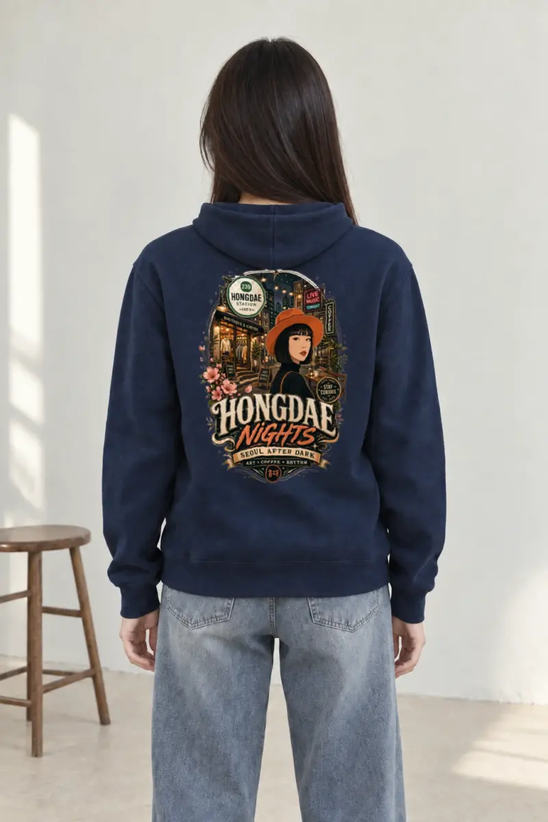 "Hongdae Nights" Heavy Blend Unisex Pullover Hoodie
