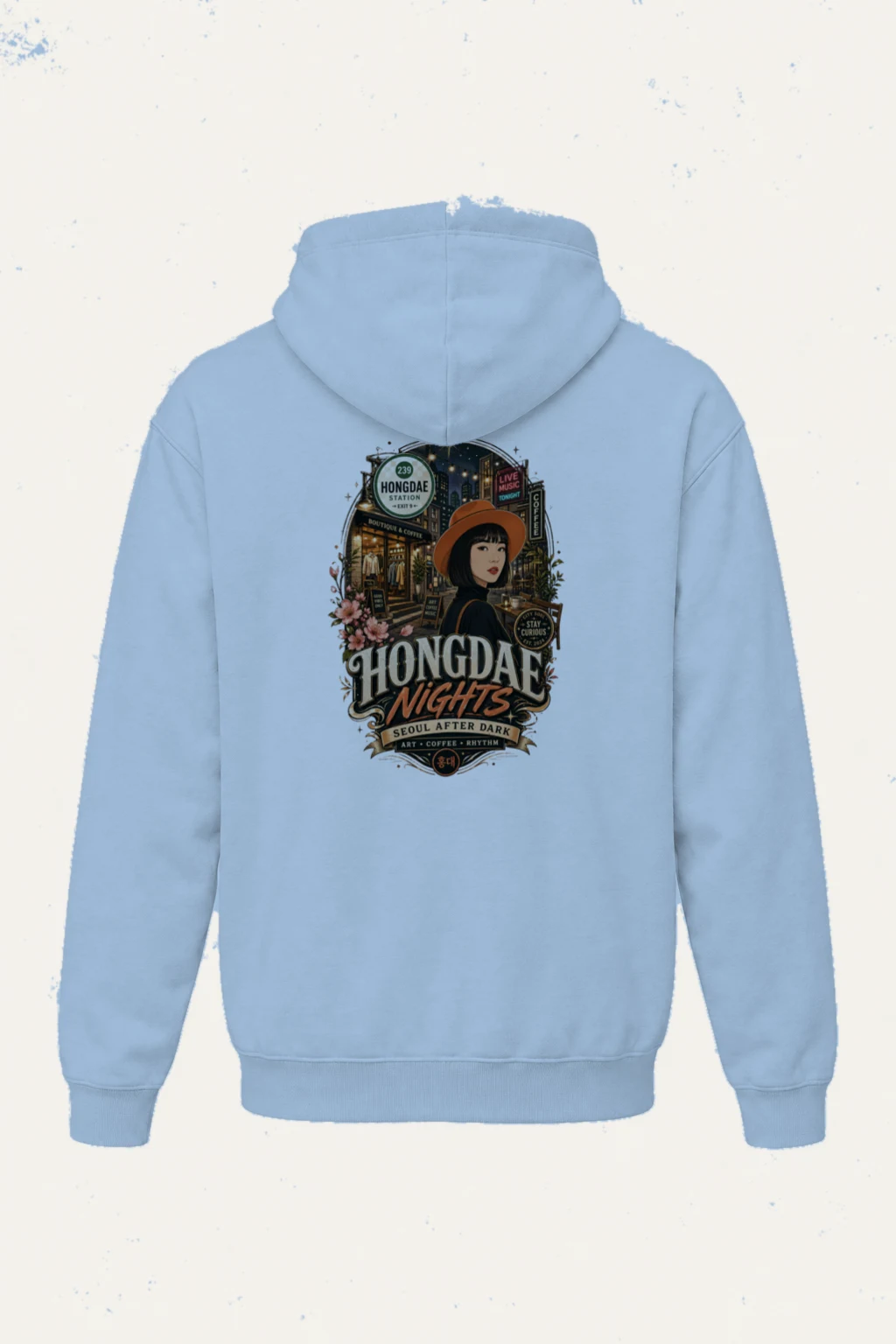 "Hongdae Nights" Heavy Blend Unisex Pullover Hoodie | Gildan 18500