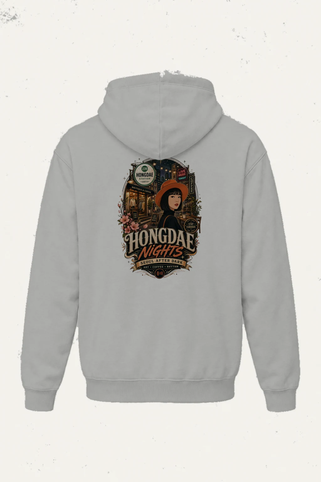 "Hongdae Nights" Heavy Blend Unisex Pullover Hoodie | Gildan 18500