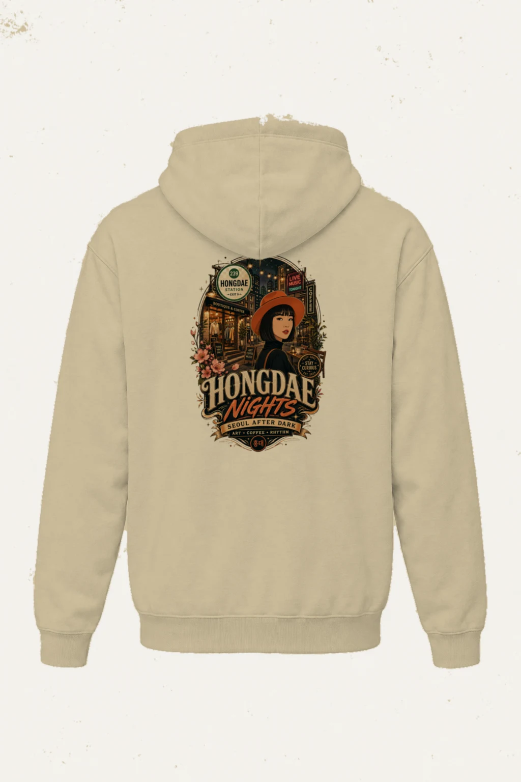 "Hongdae Nights" Heavy Blend Unisex Pullover Hoodie | Gildan 18500