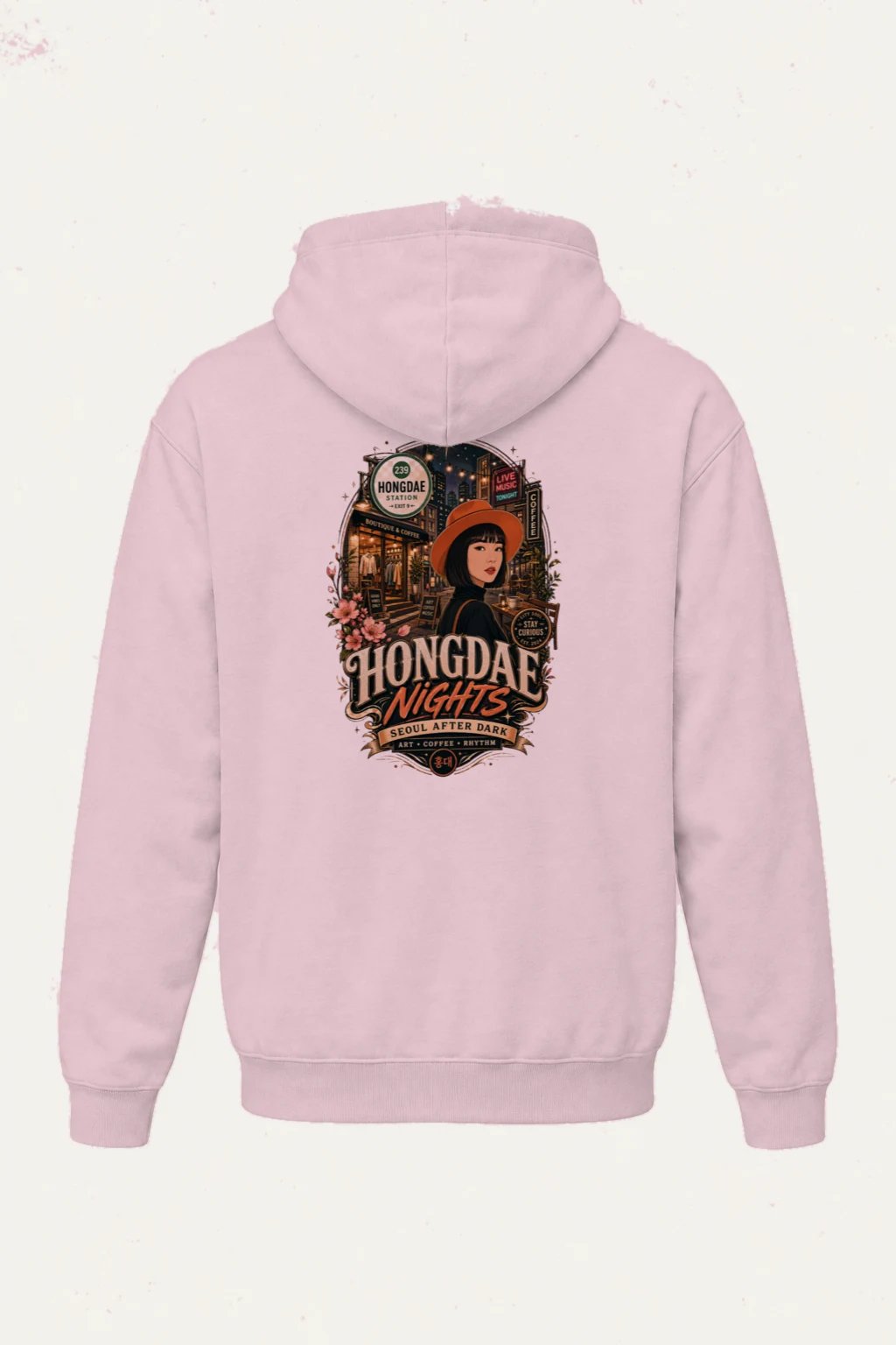 "Hongdae Nights" Heavy Blend Unisex Pullover Hoodie | Gildan 18500