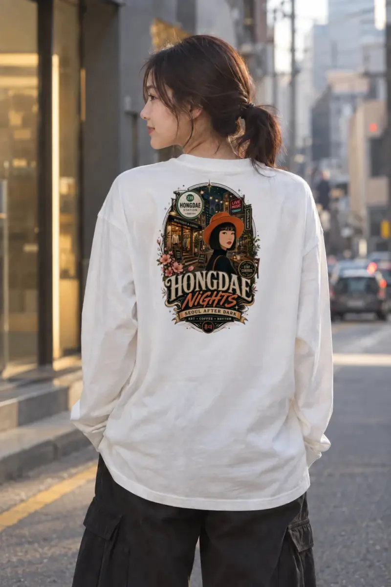 “Hongdae Nights” Unisex Longsleeve T-shirt | Gildan 2400