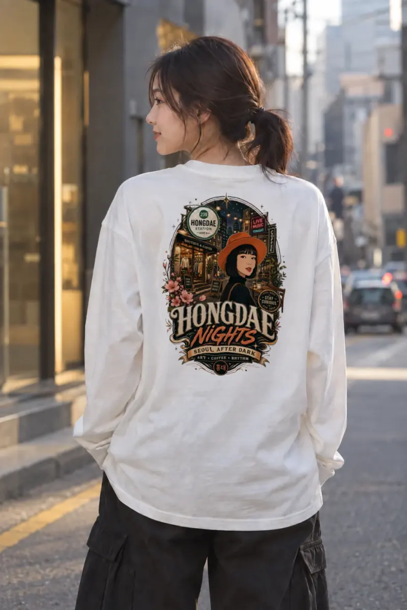 "Hongdae Nights" Unisex Longsleeve T-shirt | Gildan 2400