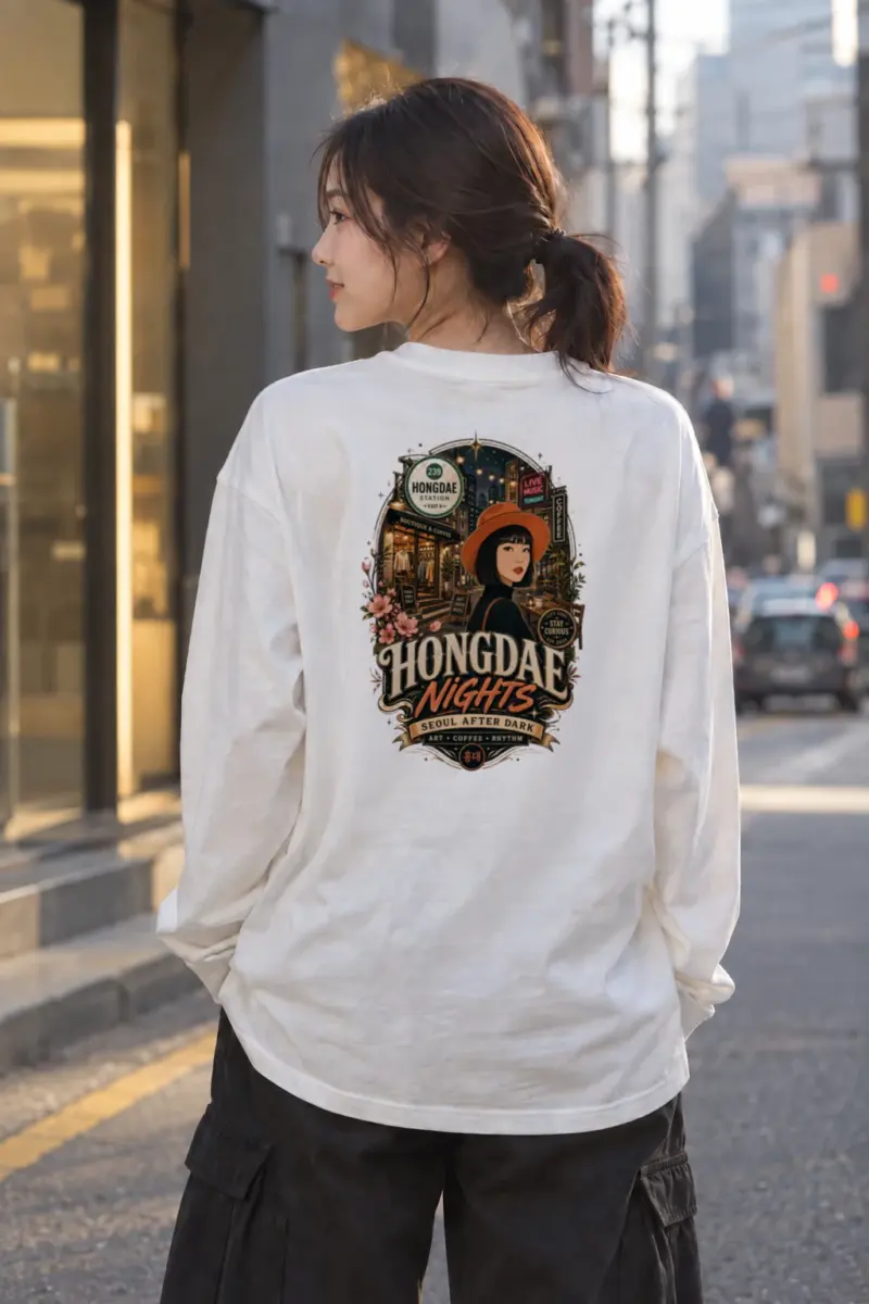 “Hongdae Nights” Unisex Longsleeve T-shirt | Gildan 2400