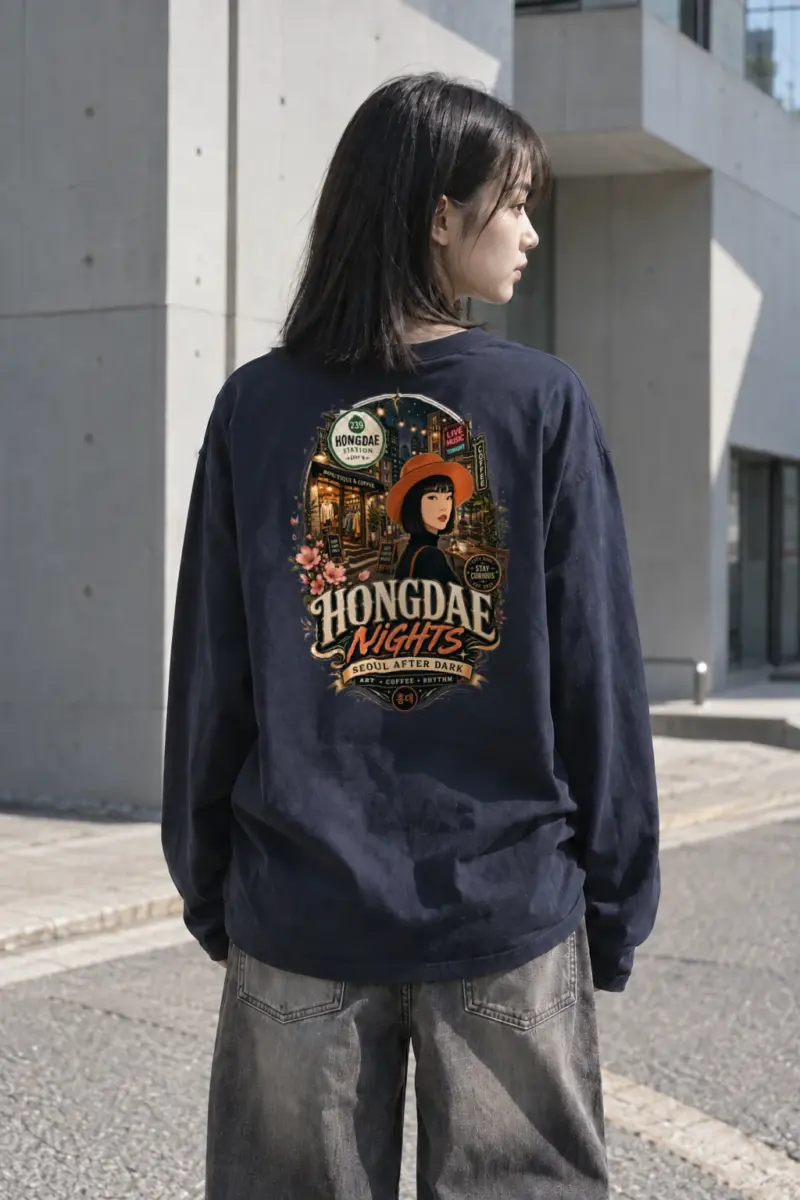 "Hongdae Nights" Unisex Longsleeve T-shirt | Gildan 2400