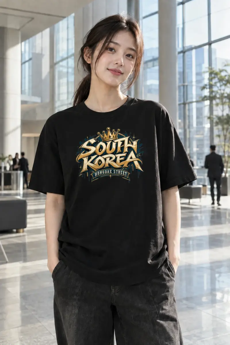 "Hongdae Street Crown" Heavyweight Unisex Crewneck T-shirt | Gildan 5000