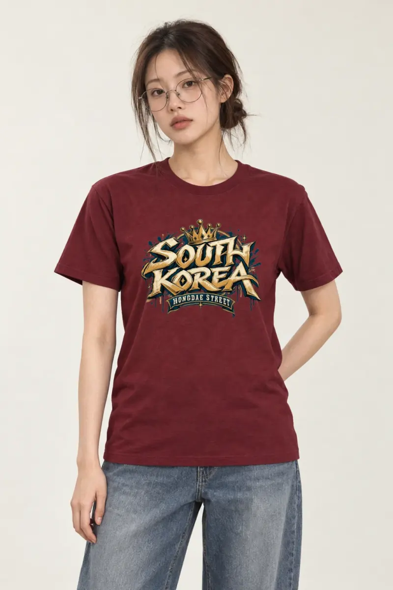 "Hongdae Street Crown" Heavyweight Unisex Crewneck T-shirt