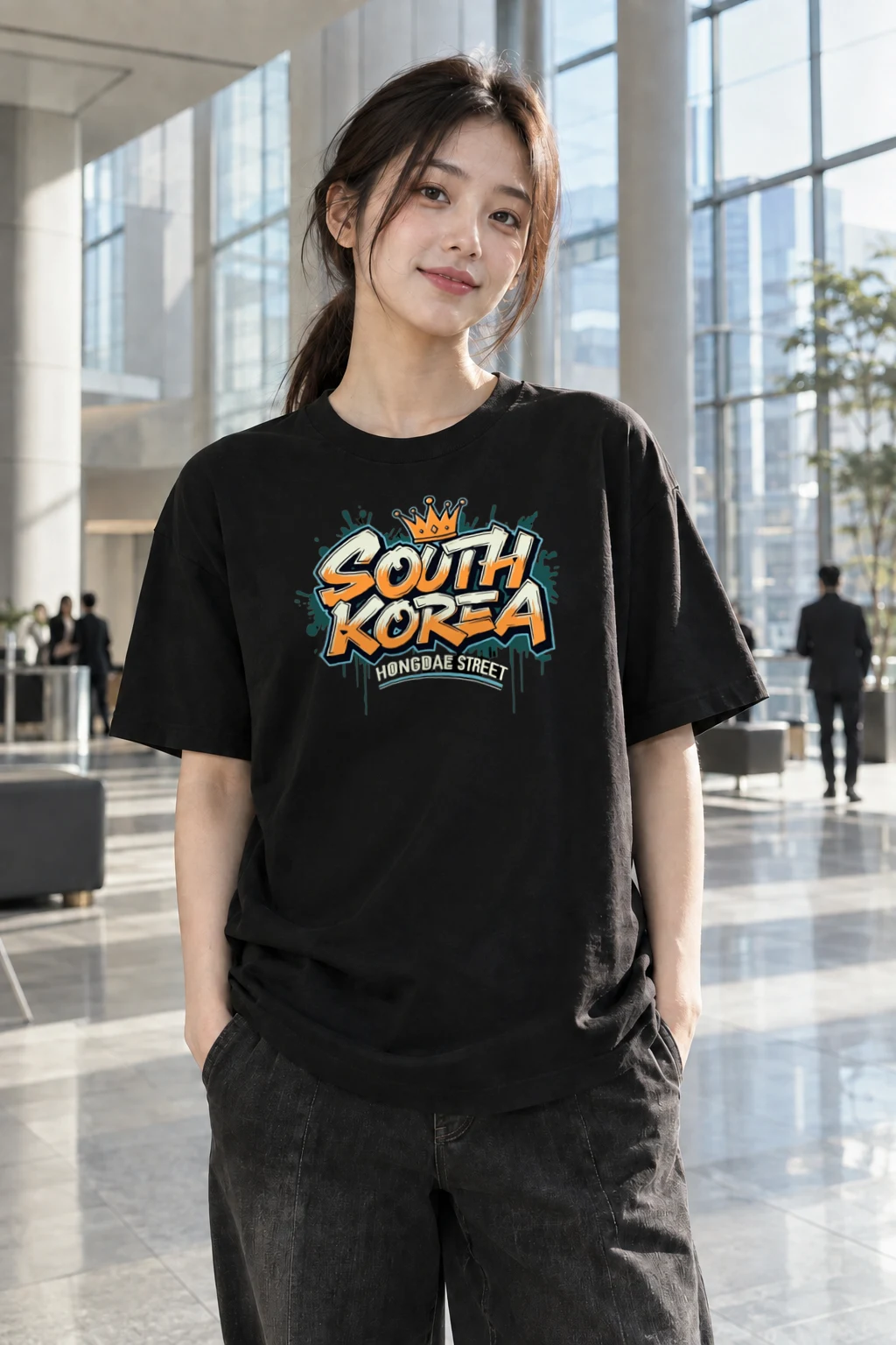 "Hongdae Street Crown" Heavyweight Unisex Crewneck T-shirt | Gildan 5000