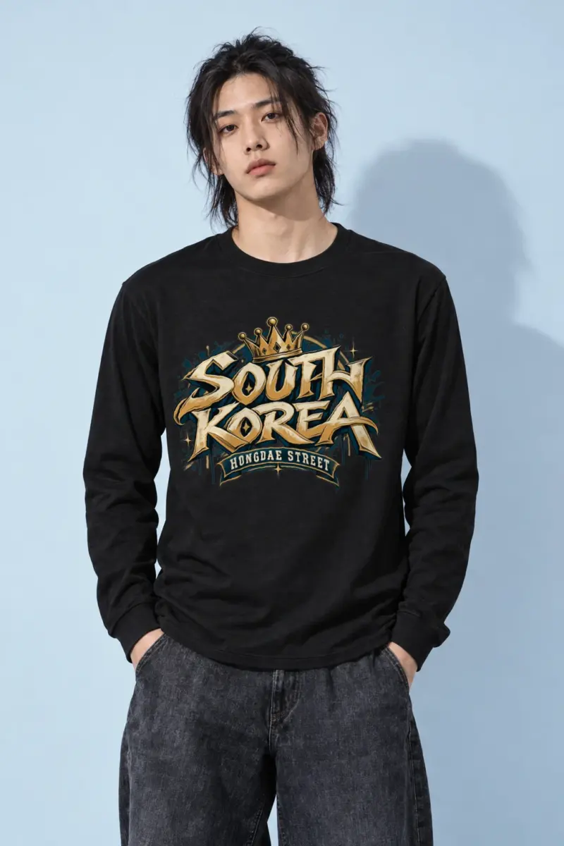"Hongdae Street Crown" Unisex Longsleeve T-shirt | Gildan 2400