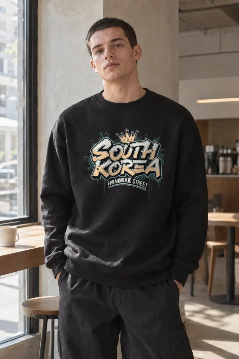 “Hongdae Street” Heavy Blend Unisex Crewneck Sweatshirt | Gildan 18000