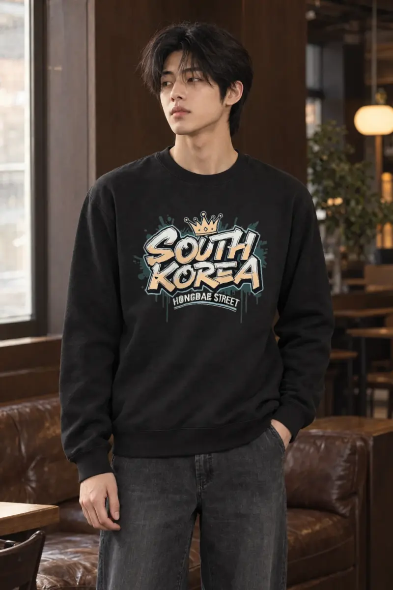 "Hongdae Street" Heavy Blend Unisex Crewneck Sweatshirt