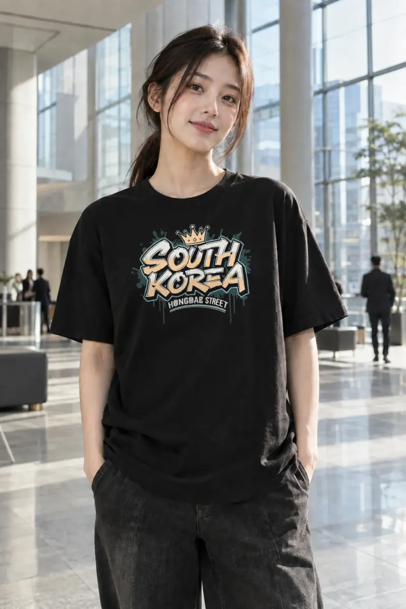 “Hongdae Street” Heavyweight Unisex Crewneck T-shirt | Gildan 5000