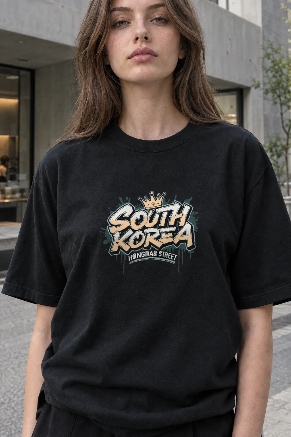 "Hongdae Street" Heavyweight Unisex Crewneck T-shirt | Gildan 5000