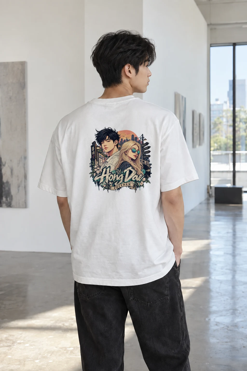 "Hongdae Street Live" Heavyweight Unisex Crewneck T-shirt | Gildan 5000