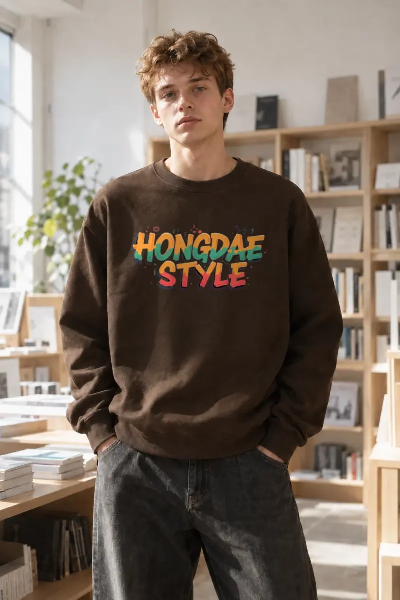 "Hongdae Style" Heavy Blend Unisex Crewneck Sweatshirt | Gildan 18000