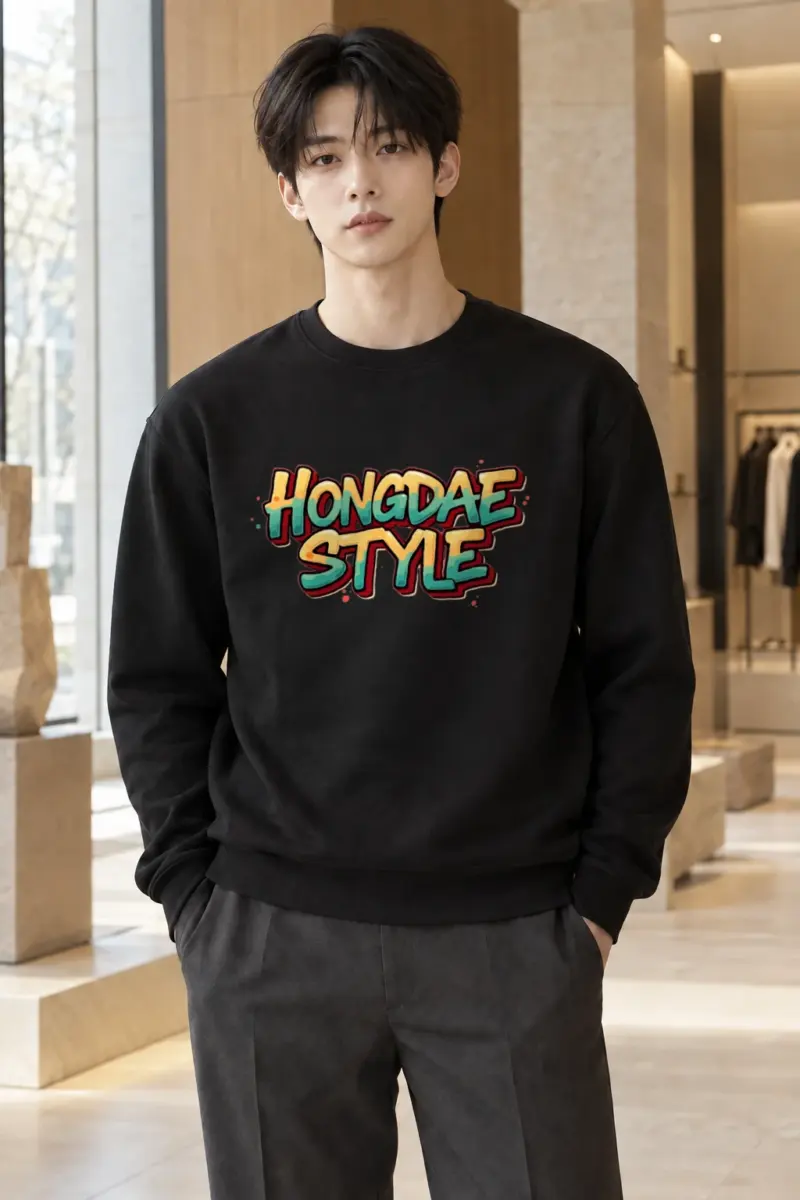 "Hongdae Style" Heavy Blend Unisex Crewneck Sweatshirt | Gildan 18000