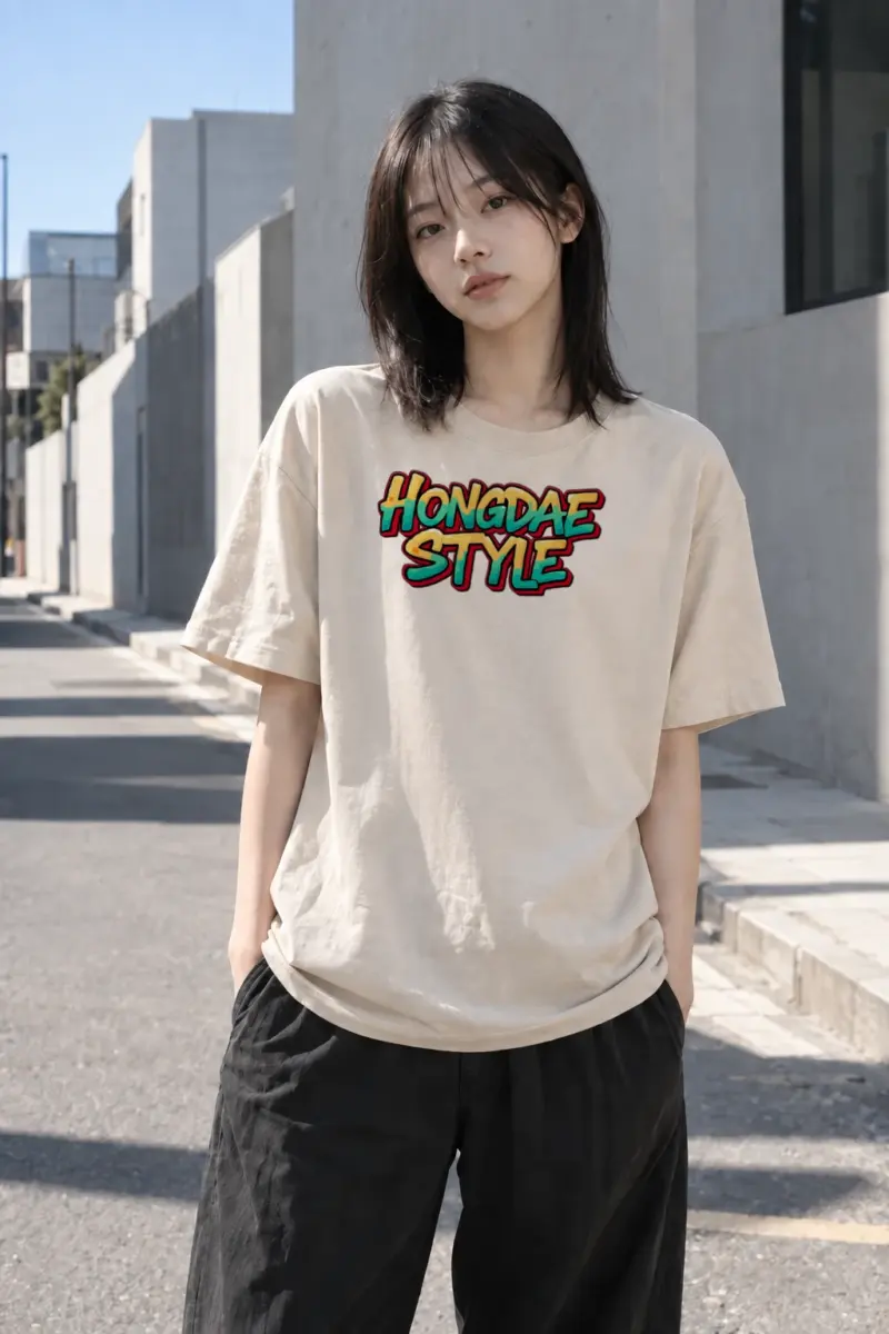 "Hongdae Style" Heavyweight Unisex Crewneck T-shirt | Gildan 5000