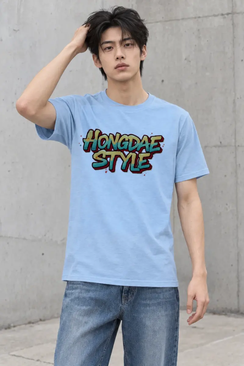 "Hongdae Style" Heavyweight Unisex Crewneck T-shirt