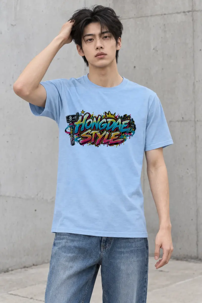 "Hongdae Style Graffiti Tee" Heavyweight Unisex Crewneck T-shirt