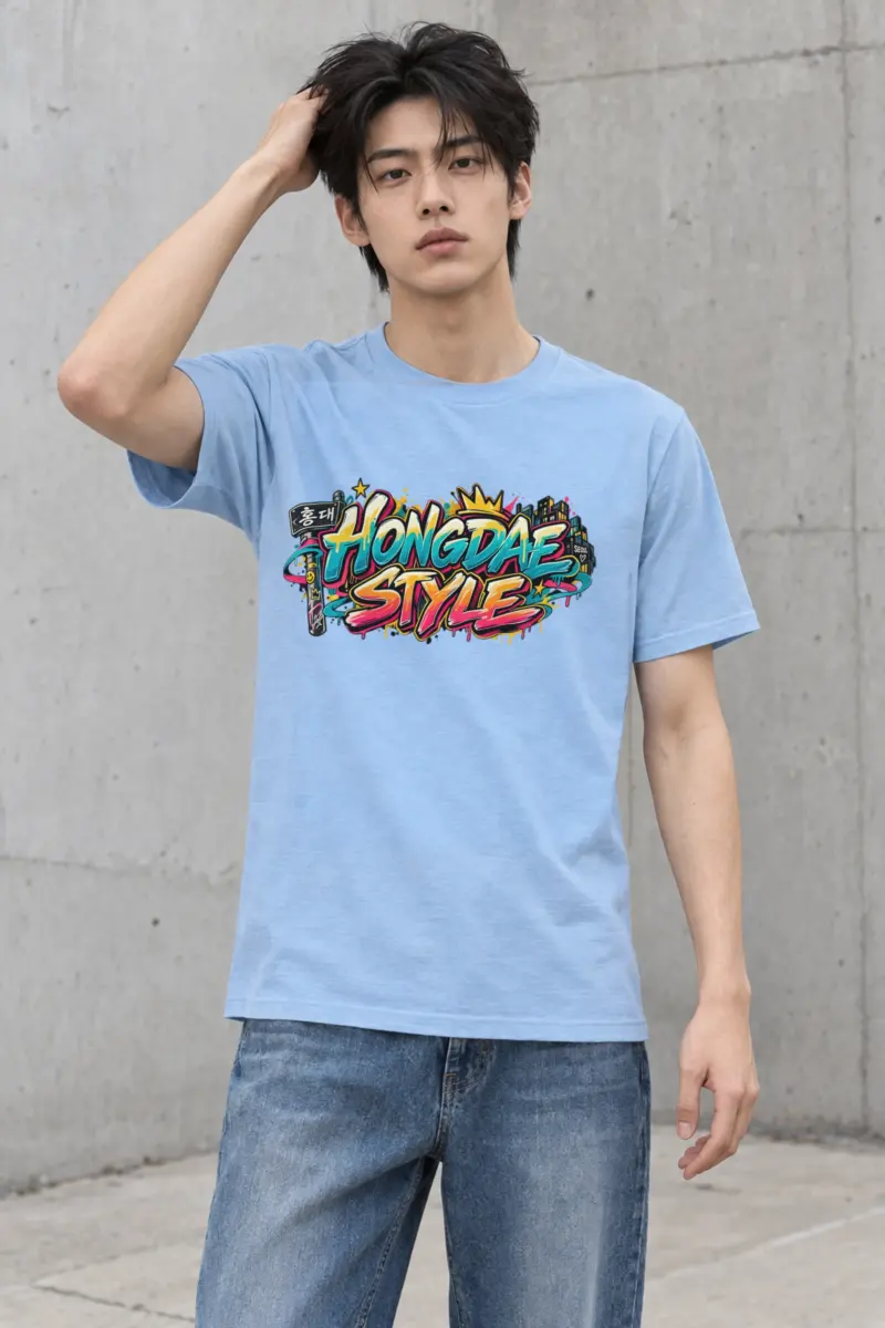 "Hongdae Style Graffiti Tee" Heavyweight Unisex Crewneck T-shirt