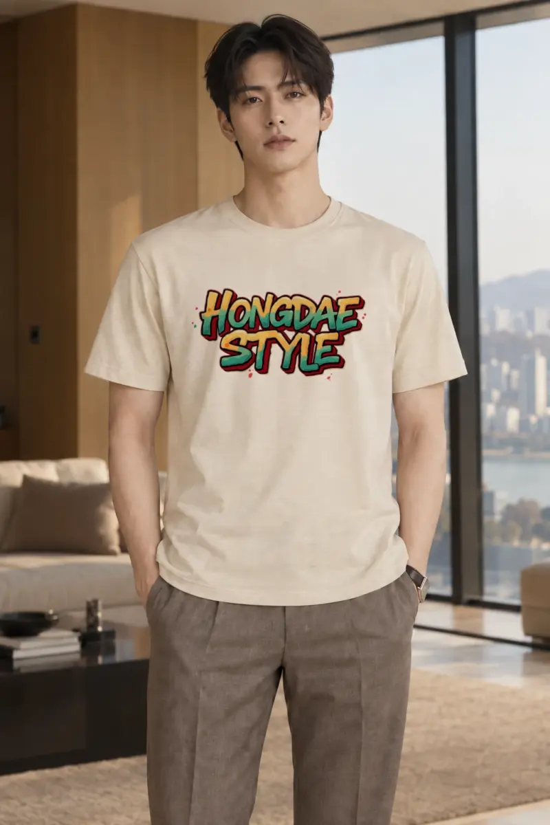 "Hongdae Style" Heavyweight Unisex Crewneck T-shirt | Gildan 5000
