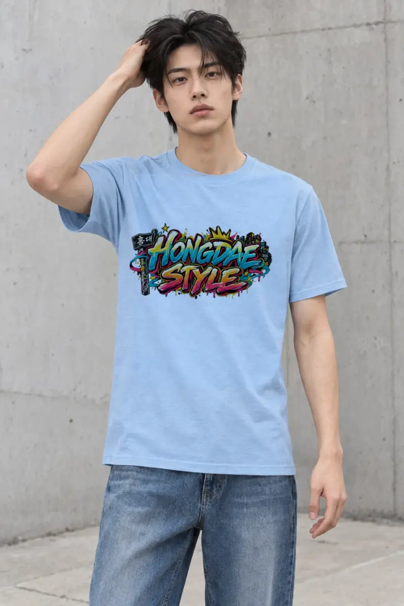 "Hongdae Style Graffiti Tee" Heavyweight Unisex Crewneck T-shirt