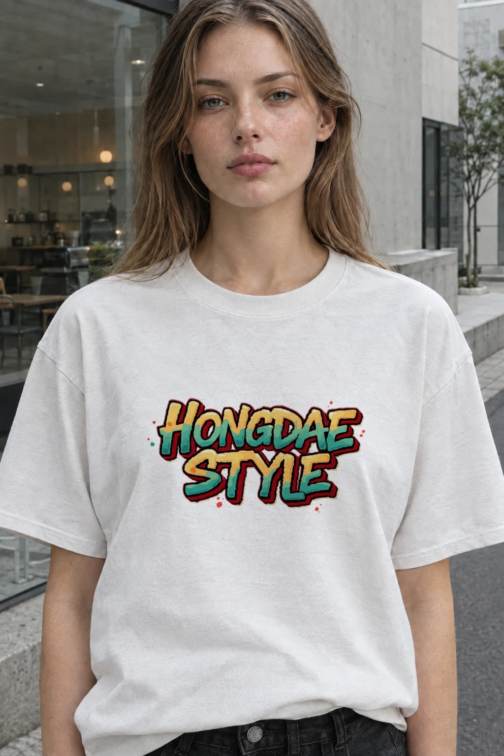 "Hongdae Style" Heavyweight Unisex Crewneck T-shirt | Gildan 5000